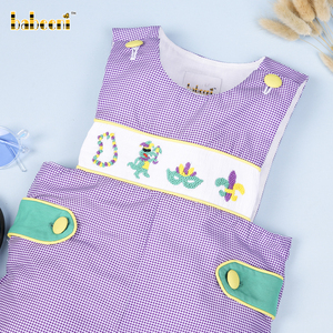 Overol Corto de Lujo para Bebés Niños, Bordado a Mano, Personalizado, OEM, ODM, BB2688 - Product Image 1