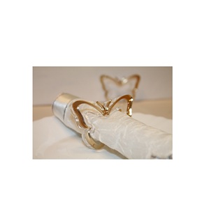 Portugal Design Amazing Mirror Touch Butterfly Shape Napkin Rings Decoration Custom Made <b>Dining</b> <b>Table</b> Decor Metal Napkin Rings - Product Image 1