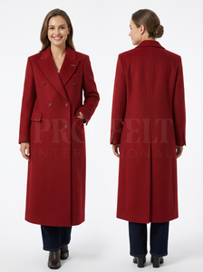 Manteau mi-long en laine mélangée de qualité supérieure, à double boutonnage, doublure douce et luxueuse, confortable, lourd, chaud pour l'hiver - Product Image 6