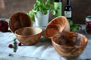 Handmade Wooden Bowl <b>Dinnerware</b> Fruits Salad Soup Serving Bowl for Home Kitchenware Tabletop Restaurant Wedding Gift Wholesale - Product Image 2