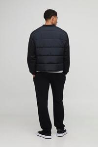 Abrigo de bombardero acolchado negro para hombre, chaqueta de invierno cálida y ligera, ropa de calle informal a prueba de viento, prendas de vestir exteriores a la moda - Product Image 2