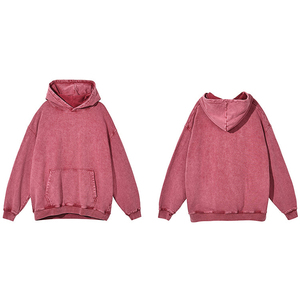 Sudadera con Capucha Oversize de Felpa Sólida con Lavado Ácido, Personalizada, 100% Algodón, con Estampado Serigrafiado para Invierno - Product Image 3