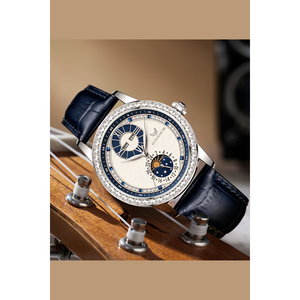 Montre mécanique pour homme, design ajouré, élégante et luxueuse, mouvement automatique, cadran à aiguilles de haute qualité, montre-bracelet. - Product Image 5