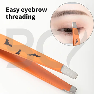 แหนบถอนขนคิ้วสแตนเลสจุดที่แม่นยำสำหรับการกำจัดขนบนใบหน้าเครื่องมือความงามสีส้มและสีชมพูดีไซน์ล่าสุด - Product Image 4