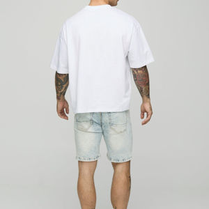 Summer Streetwear Hip Hop Baggy Jean Shorts Cotton Mens Shorts 5 Inch Denim Cargo Shorts para hombres - Product Image 1