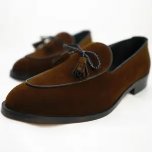थोक टेलियन जूते भूरे रंग के चमड़े के फीके कपड़े पहने हुए चमड़े के कपड़े पहने हुए जूते