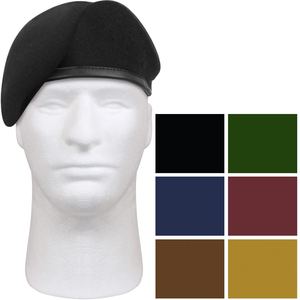 Bonnet de béret américain réglable en laine 100% personnalisé en gros avec l'option de logo métallique ou brodé à la main - Product Image 1