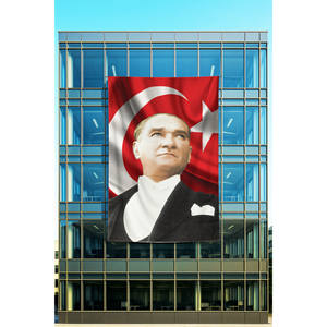 Atatrk <b>Poster</b> on Rachel Fabric AS0279 Digital Printed Vinyl Canvas Polyester for Decorative Flags and Banners - Product Image 1