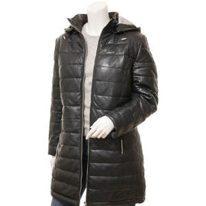 Veste en cuir matelassée élégante et décontractée de qualité supérieure pour femmes, nouveau design tendance avec logo personnalisé, faible MOQ, saison hivernale - Product Image 3