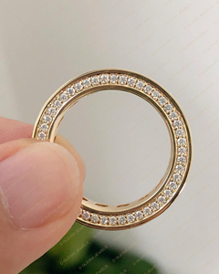Anillo de compromiso y boda étnico de plata de 14 quilates con circonita cultivada en laboratorio certificada por IGI, 5.02 ct, VS1-VS2, corte brillante, engaste de garras, alta calificación - Product Image 2