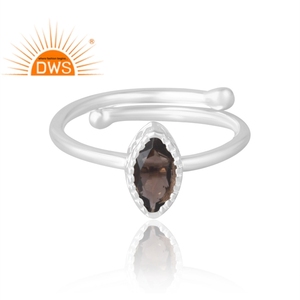 Anillo de piedras preciosas ahumadas naturales de Plata de Ley 925 más vendido, joyería personalizada para mujer, regalo para ella - Product Image 3