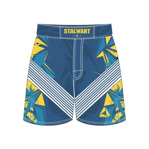 Pantalones cortos de boxeo sublimados con cordón para hombre de poliéster 100% al por mayor diseño personalizado pintado antiarrugas - Product Image 1