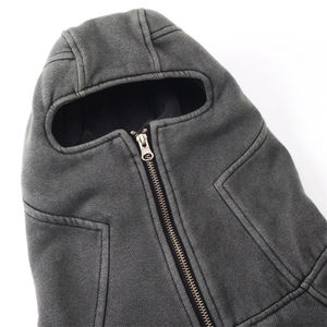 Custom Logo Embroidered Double Hood Fleece <b>Lined</b> Ninja Layer Pullover Heavy Full Zip <b>Men's</b> Streetwear <b>Hoodie</b> 100% Cotton Winter - Product Image 3