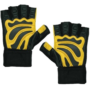 Unisex Leather Half-Finger Fitness <b>Glove</b> Breathable Durable Anti-Slip Wrist Support for Closure Gym Training Weightlifting - Product Image 2