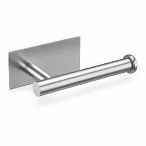 HM Modern Minimalist Rectangular Mount <b>Post</b> Wall Mounted Toilet Paper Holder Brushed Stainless Steel Adhesive Bathroom Holder - Product Image 1