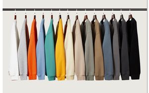 Alta calidad cuello redondo tela Unisex manga larga liso cuello redondo hombres Oversize logotipo personalizado sudaderas con capucha sudadera para hombres - Product Image 3