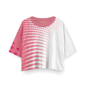 Ropa de calle de verano personalizada para mujer CropTop-Tela elástica transpirable All-Over Printed manga corta suelta Fabricante de ropa OEM - Product Image 1