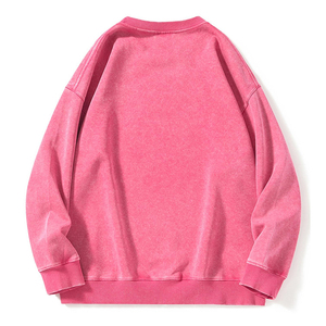 เสื้อสเวตเชิ้ตสำหรับผู้ชายคอกลมผ้าฝ้าย100% บริสุทธิ์ลายกรดลดการหด - Product Image 2