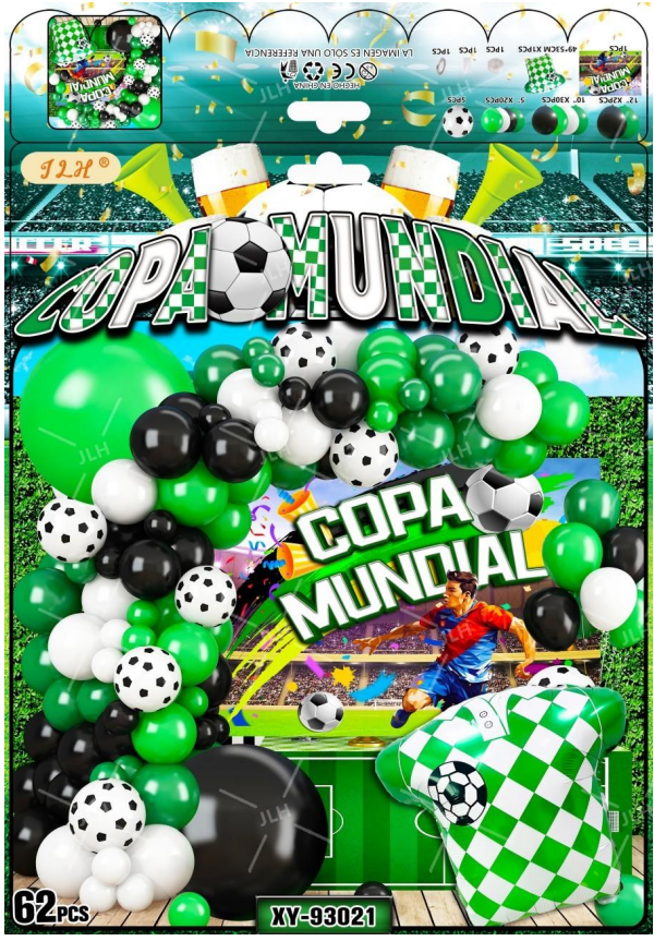 Wholesale 2026 Worldcup Birthday Party Flag Set Football-Themed Balloon Arch Sports Arena Design Latex Balloons for Decor