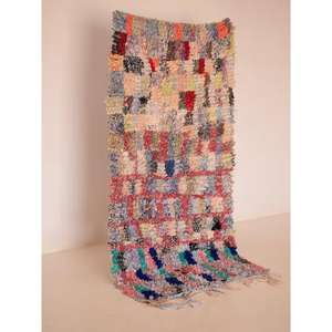 Auténtica Alfombra Marroquí Hecha a Mano, Boucherouite, Estilo Bohemio, Colorida, Vintage, Decoración Artesanal del Atlas - Product Image 1