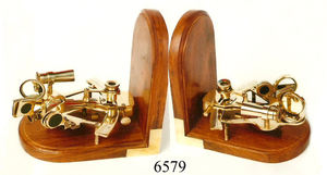 <b>Anchor</b> Bookend Pair Nautical Product Table Top Decorative Wooden Handmade BookEnds With Brass <b>Anchor</b> Customized for Sale - Product Image 2