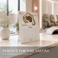 Présentoir de couleurs pour ongles Patte de Chat, Palette de 16 emplacements, Support métallique, Nuancier d'échantillons poli pour Salon de Manucure