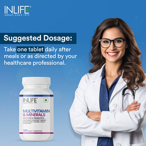 Tabletas Multivitamínicas Minerales INLIFE para Hombres y Mujeres |   Suplemento para Mejorar la Densidad Ósea con Ginseng, Zinc y Biotina (120 Tabletas) - Product Image 6