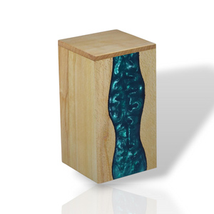 Handcrafted Beechwood Resin Urn <b>Box</b> Personalized Memorial <b>Keepsake</b> - Product Image 3