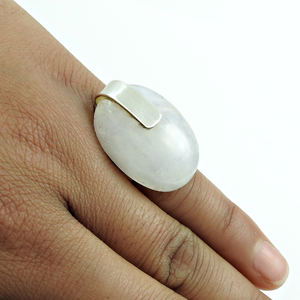 แหวนเพชรสีรุ้งธรรมชาติสำหรับใส่ในชีวิตประจำวัน925รูปไข่ทำด้วยมือทำด้วยมือ - Product Image 3