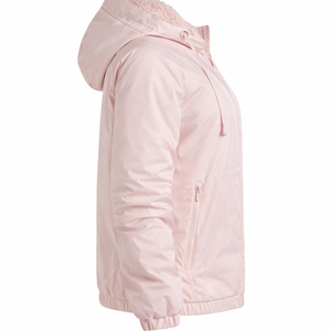 Women’s <b>Sherpa</b> <b>Lined</b> Hooded Windbreaker Jacket – Lightweight Insulated Winter Coat Soft pink <b>hoodie</b> with <b>sherpa</b> lining - Product Image 6