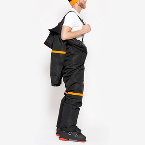 Combinaison de ski personnalisée, noire, imperméable, une pièce, coupe-vent, veste à capuche pour snowboard, pantalon cargo pour le ski, combinaison de ski - Product Image 3