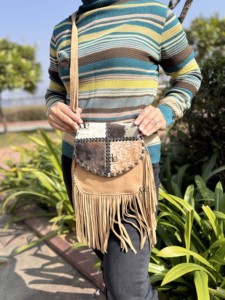 Bolso con flecos de piel de vaca auténtica, novedad, gran oferta, bolso de estilo occidental, bolso cruzado, bolso bohemio para mujer, Bolso multiusos - Product Image 5