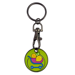 Porte-clés léger en alliage de zinc, personnalisé avec logo de supermarché, motif dessin animé, porte-jetons de chariot de courses, souvenir de marque de magasin - Product Image 3
