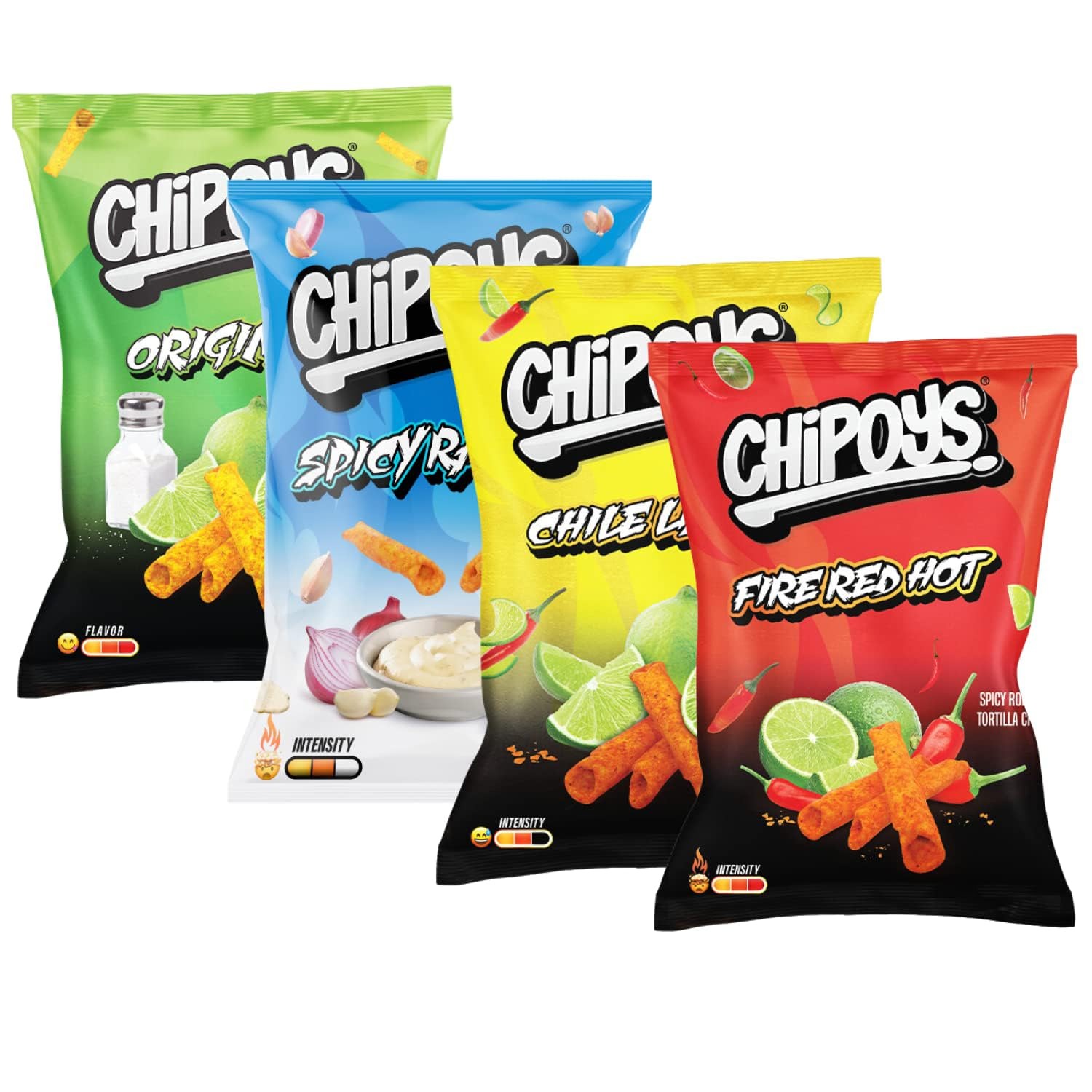 Chipoys, оригинальные скрученные чипсы из тортильи, 4 унции/113 г, упаковка с пряным вкусом из 8 зерновых закусок