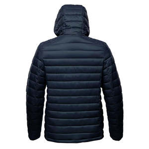 Veste d'hiver matelassée pour homme, rembourrage en duvet, toile noire, imperméable, respirante, coupe-vent, capuche, logo personnalisé, direct - Product Image 2