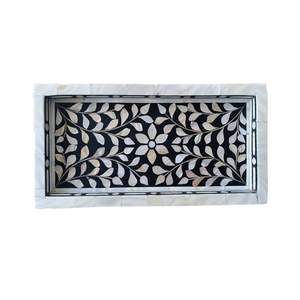 PLATEAU DE SERVICE PLATEAU DE SERVICE FAIT À LA MAIN PLATEAU DE SERVICE LUXE Os Incrustation Ramadan Petit Déjeuner Nourriture Fruits Café Thé Plateau Décoratif - Product Image 4