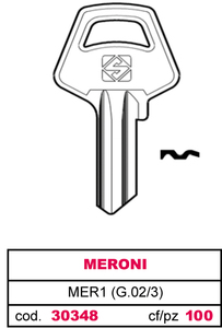 Chiave in Ottone Mer1 (g.Vac 3) Meroni - Product Image 1