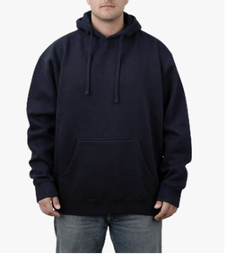 Sweat-shirt à capuche surdimensionné avec logo personnalisé, épaules tombantes, en molleton CVC lourd, coupe décontractée pour homme, poche kangourou - Product Image 3