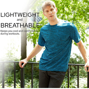 Nouveautés T-shirt à manches courtes léger et décontracté 100% coton pour hommes, vêtements de sport coupe ajustée, sport, motif solide de haute qualité - Product Image 5