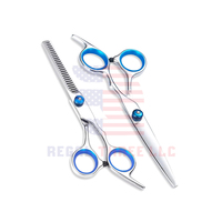 Kit Profesional de 3 Piezas de Tijeras de Peluquería Canina y Felina, Portátiles, de Acero Inoxidable, Multifuncionales, con Tijeras de Entresacar, Peine y Estuche