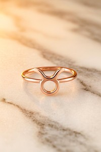 Bague du zodiaque Taureau en argent sterling 925 plaqué or rose 14 carats, minimaliste, réglable, bijoux astrologiques pour femmes - Product Image 2