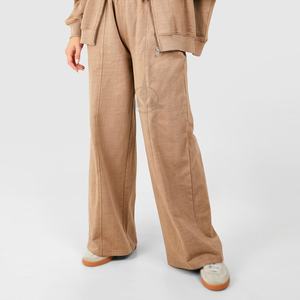 Survêtement lavé à l'acide personnalisé pour les femmes ensemble de jogging à capuche 2 pièces vente en gros de survêtements de jogging en coton personnalisés - Product Image 5