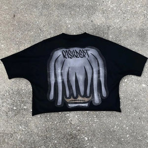 Camisetas Cortas de Algodón 100% Pesado, Estilo Urbano, Corte Holgado y Cuadrado, Ecológicas, Personalizadas al por Mayor para Hombre, Cuello Redondo - Product Image 6