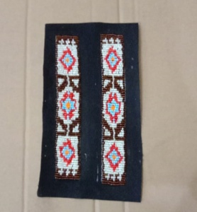 Native Eagle Beaded Denim Cowboy <b>Hat</b> <b>Band</b> Handmade Southwestern Western Sew-On OEM Custom Woven Accessory Patches - Product Image 3