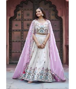 Traje indio tradicional para mujer Lehenga con blusa a juego y Dupatta Ideal para bodas y regalos de Navratri Diwali Eid - Product Image 1