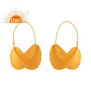 Latest Handmade Design 18K Gold Plated <b>Hoop</b> <b>Earring</b> Demi <b>Fine</b> Jewelry For Women Gift For Her - Product Image 1