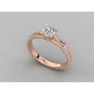 10K Gold Solitaire <b>Ring</b> for Ladies Lab Grown Diamond - Product Image 4