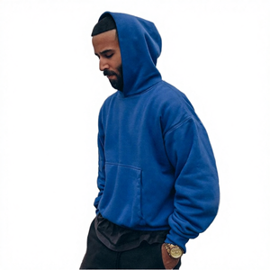 Nouveau sweat à capuche surdimensionné en molleton épais 100 % coton, doublé, sans cordon, avec logo personnalisé - Product Image 1