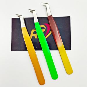 Pince à épiler professionnelle en fibre d'acier inoxydable avec logo personnalisé pince à épiler d'extension de cils de volume avec plateau à cils écologique - Product Image 2