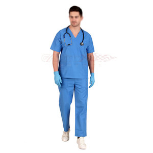 Men Scrub Suit <b>Set</b> With Stitched Hem And Comfortable Neckline For <b>Doctors</b> Fade Resistant Men Scrub Suit - Product Image 1
